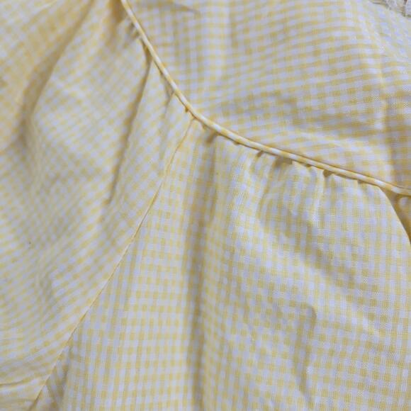 VTG Kingly Womens House Coat‎ 10 Yellow Gingham Grandma Cottagecore Nightgown - Picture 8 of 12